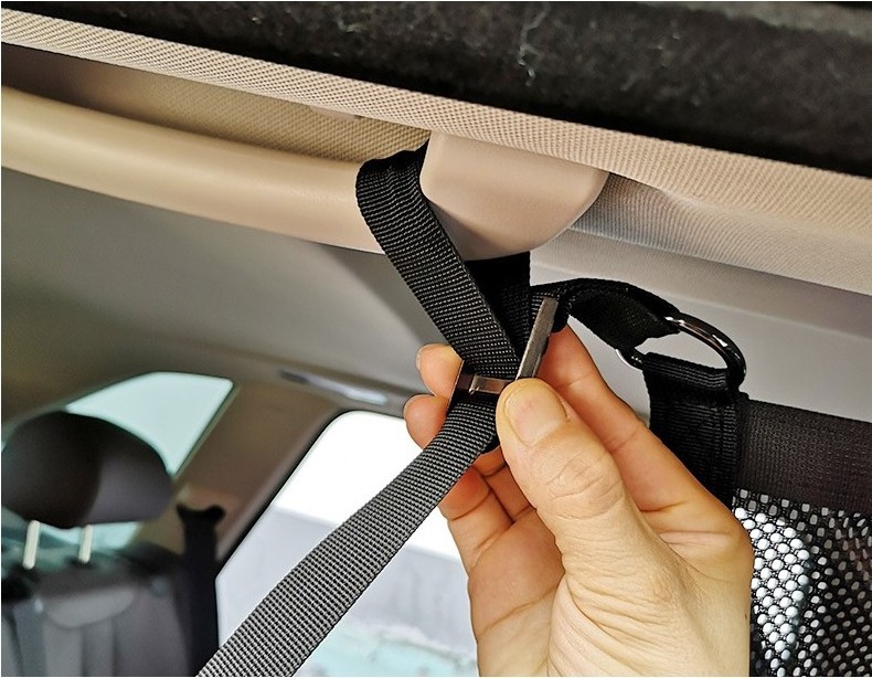 new style Car roof mesh pocket folding storage Mesh Ceiling Storage Nets with Zipper car accessories 2024