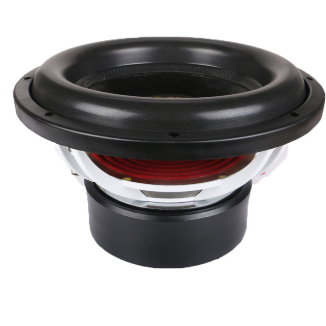 10/12inch professional car audio woofe with wide foam surround red spider 600w rms powered spl subwoofer