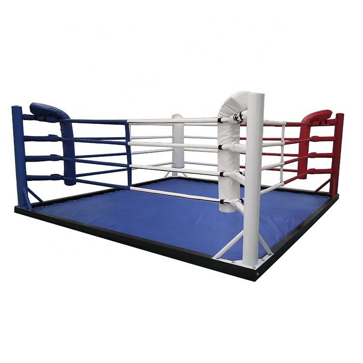 Aj Kickboxing Kungfu Mat Bouncer Games Bouncy 4M*4M Professional Fighting Boxing Ring For Sale Ring De Boxeo Boxing Ring