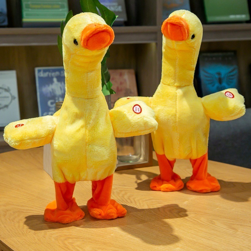 Hot Sale Electric Yellow Duck Talking Plush Toys Walking Speaking Funny Duck Stuffed Animal Cute Toys for Baby or Pet