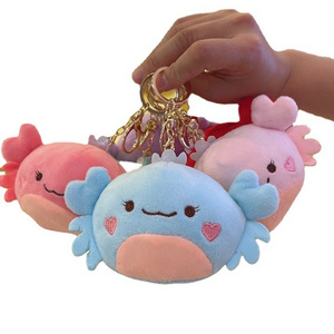 Cartoon Cute 7cm Plush Crab  Mini Plush Toy Keychain Anime Plush Figure Pendant Accessories Stuffed Animal Keychains