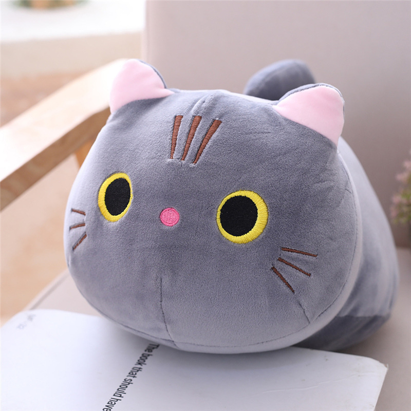 Cartoon Soft Cute Stuffed Animal Cat Plush Toy Custom 25cm Kawaii Cat Shaped Sofa Pillow Cushion Lovely Children's Toy