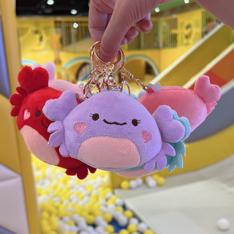 Cartoon Cute 7cm Plush Crab  Mini Plush Toy Keychain Anime Plush Figure Pendant Accessories Stuffed Animal Keychains