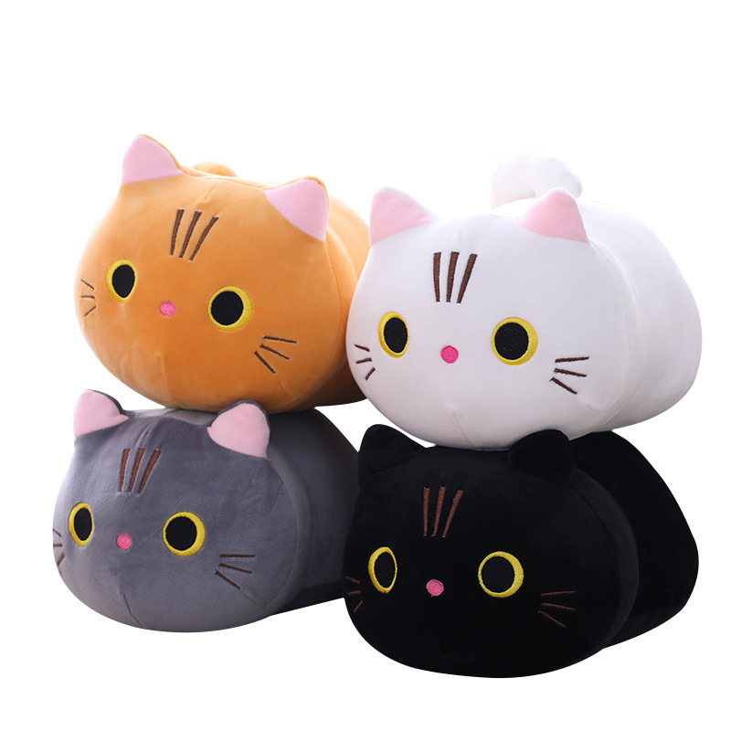 Cartoon Soft Cute Stuffed Animal Cat Plush Toy Custom 25cm Kawaii Cat Shaped Sofa Pillow Cushion Lovely Children's Toy