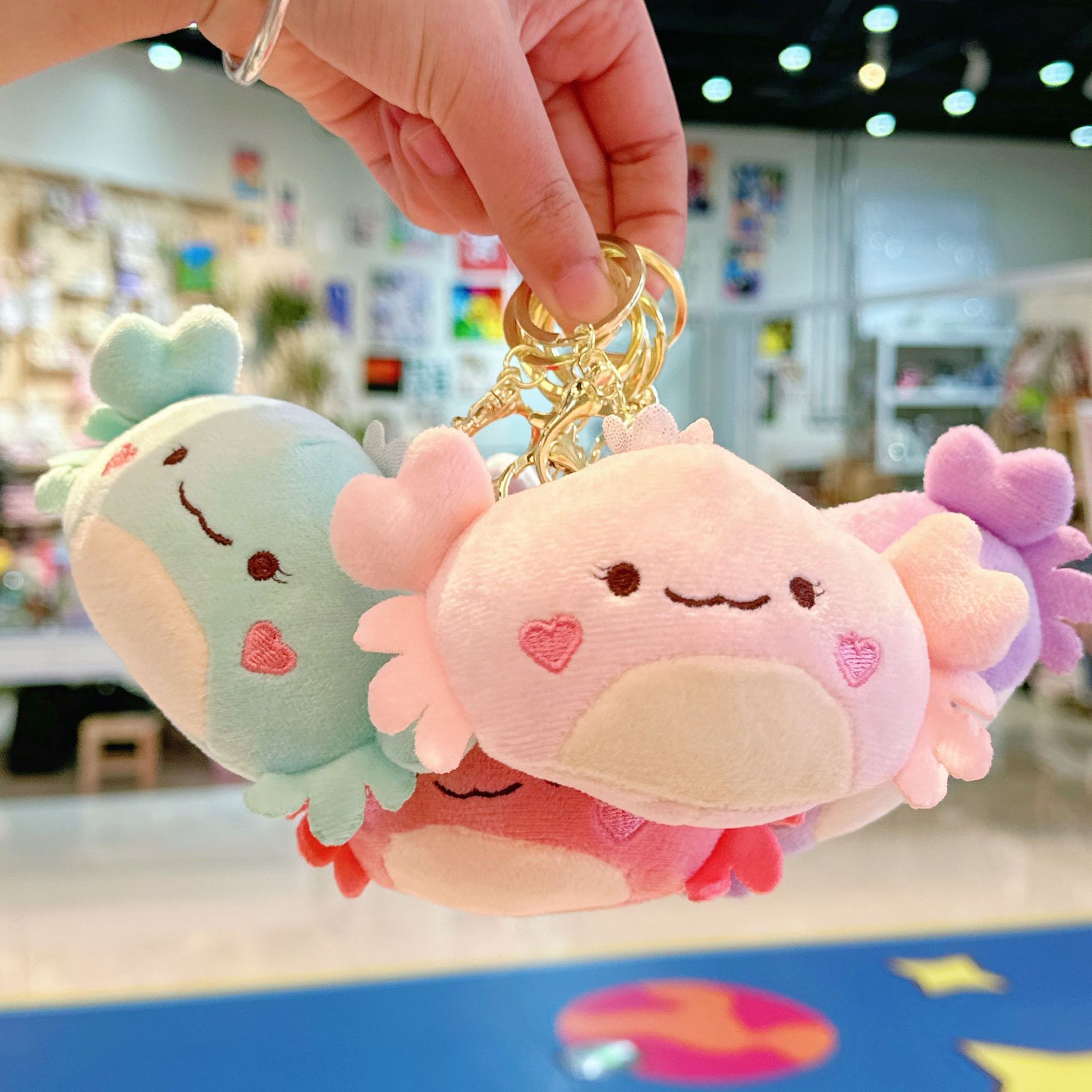 Cartoon Cute 7cm Plush Crab  Mini Plush Toy Keychain Anime Plush Figure Pendant Accessories Stuffed Animal Keychains