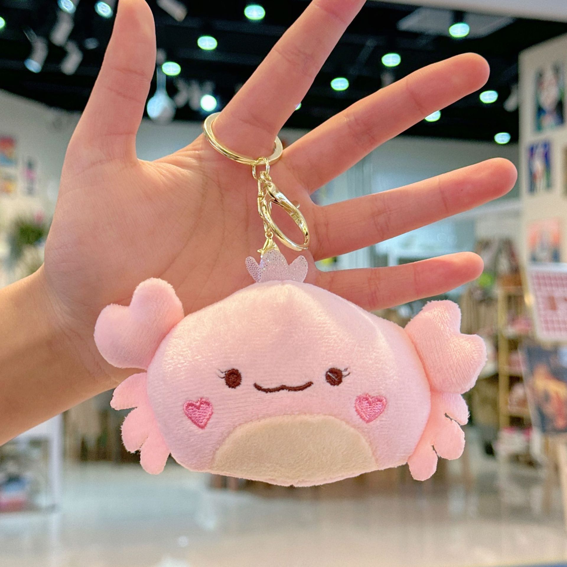 Cartoon Cute 7cm Plush Crab  Mini Plush Toy Keychain Anime Plush Figure Pendant Accessories Stuffed Animal Keychains