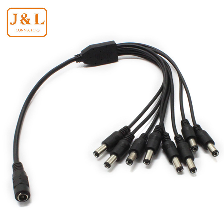 Cabletolink 70CM DC Power 5.5*2.1mm 8 Way DC Solar Splitter Power Cable For CCTV Camera Laptop