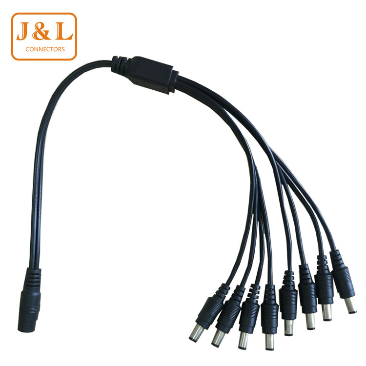 Cabletolink 70CM DC Power 5.5*2.1mm 8 Way DC Solar Splitter Power Cable For CCTV Camera Laptop