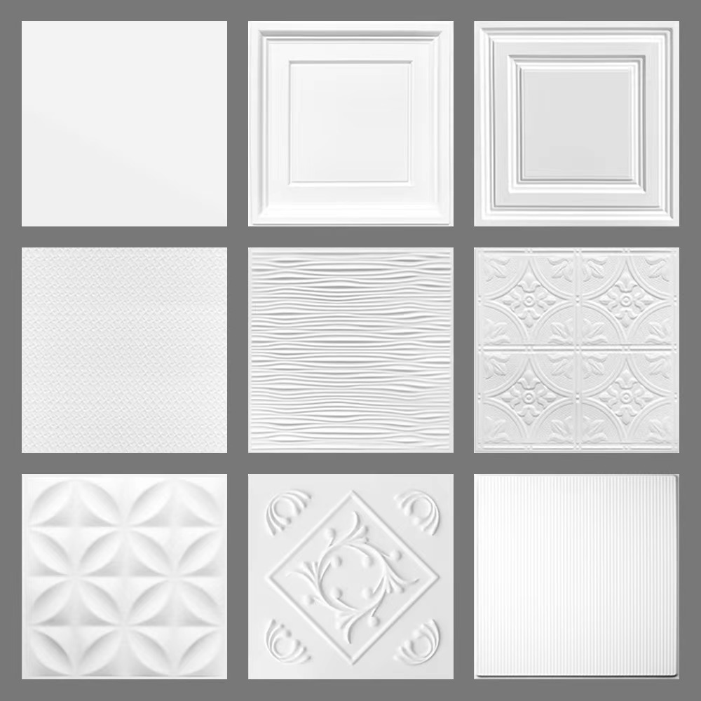 Ceiling tiles designing panels boards drop decorative bathroom cladding acoustic false panel plastic room bedroom pvc tile 2x2 4