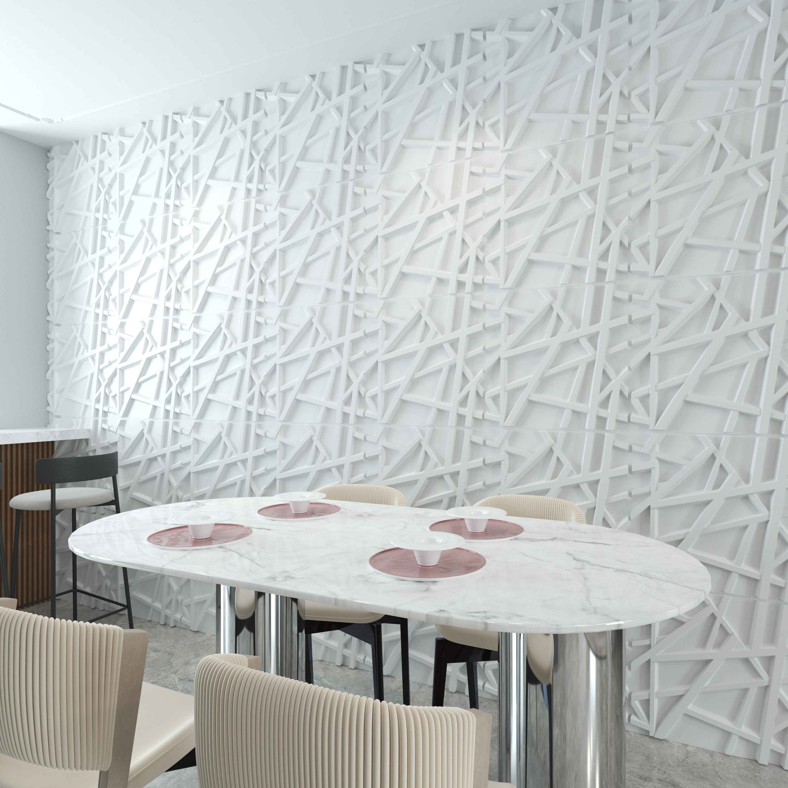 White Black Art 3d White Diamond Design PVC wall panel de pared 3D Textures wall board wallpaper