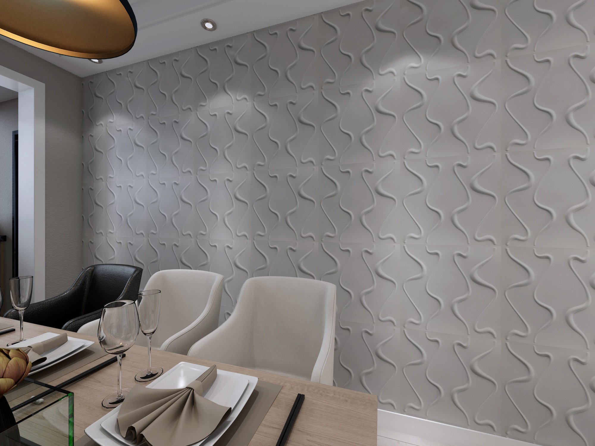 White Black Art 3d Diamond Design PVC wall panel de pared wallpaper for Interior Ceiling and Wall Decor