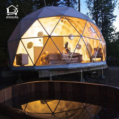 6m 8m 12m geo glamping dome tent with bathroom luxury geodesic dome tent for restaurant villa glamping resort hotel