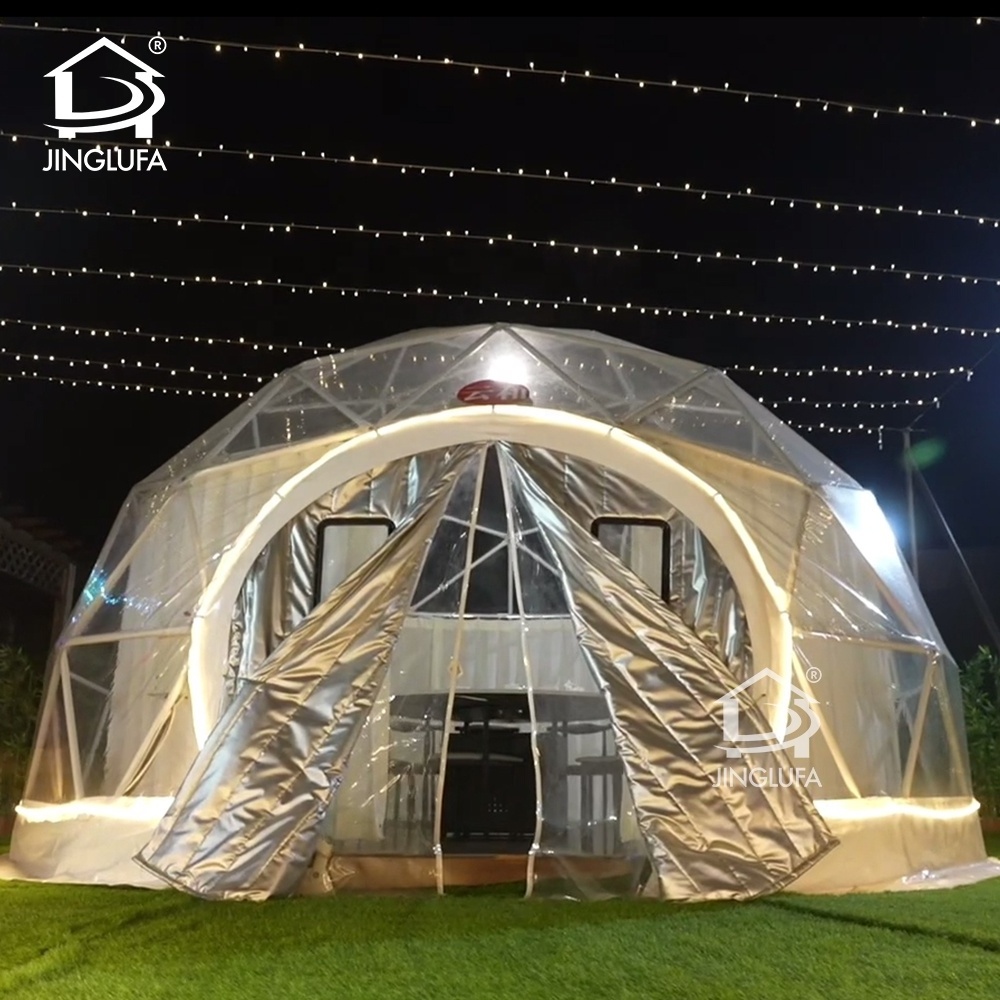 5-7 Person All Year Use Transparent Geodesic Dome Tent for Backyard Outdoor Winter Party