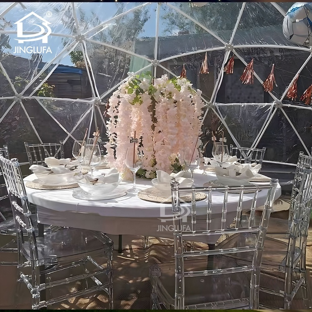 Outdoor luxury clear plastic camping garden dinning pod transparent igloo dome tent