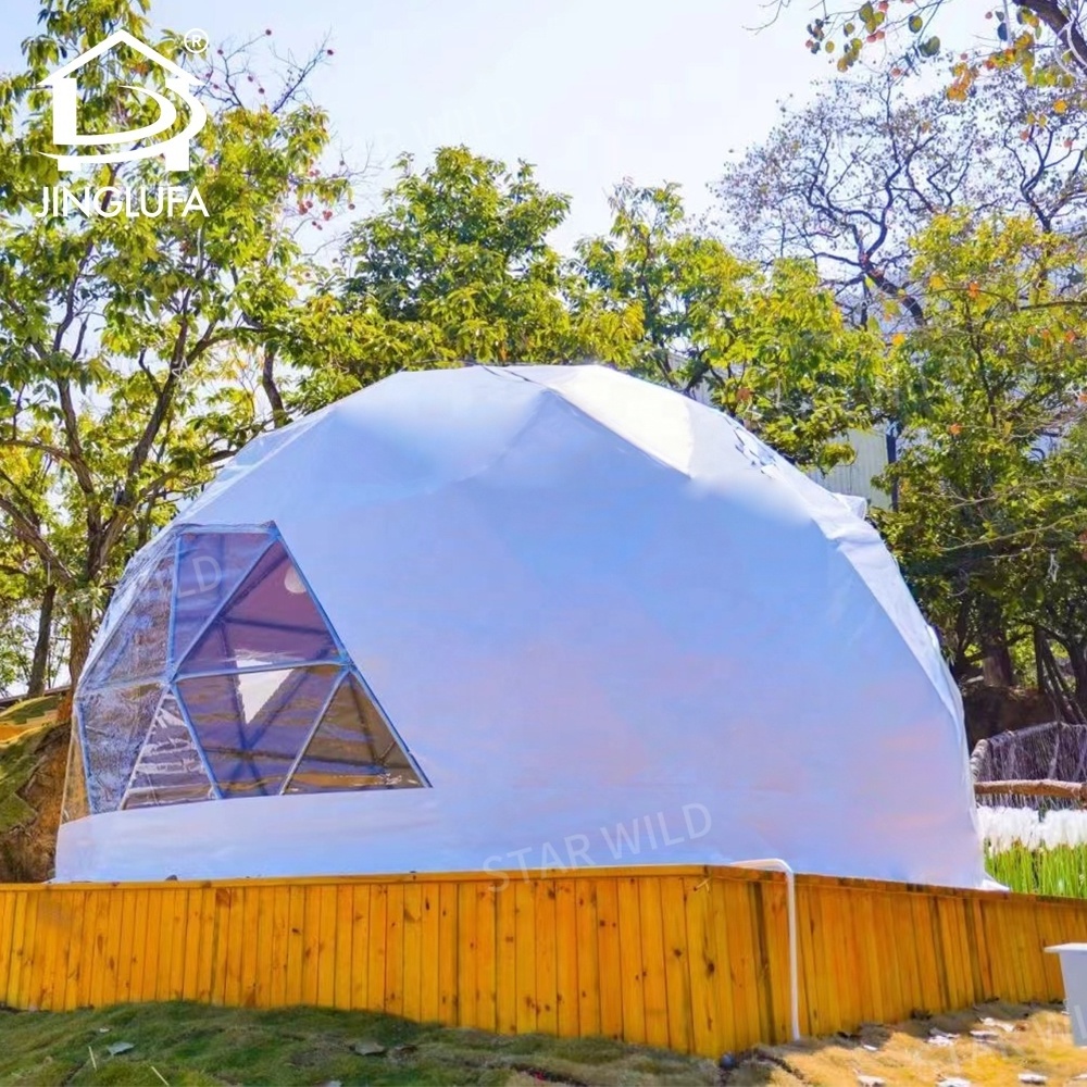 outdoor waterproof glamping camping geodesic dome hotel tent house with bathroom