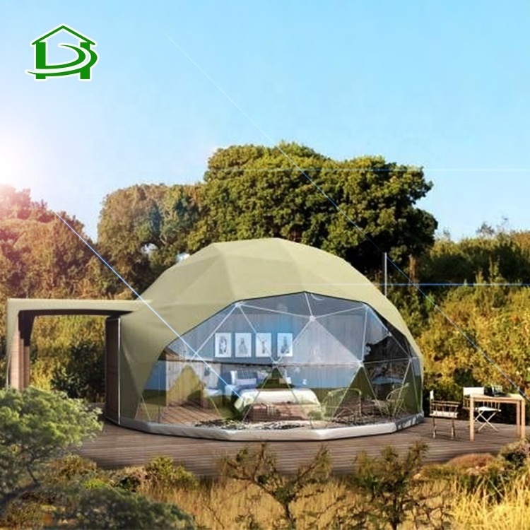 outdoor event waterproof PVC prefab glamping geodesic dome tent house