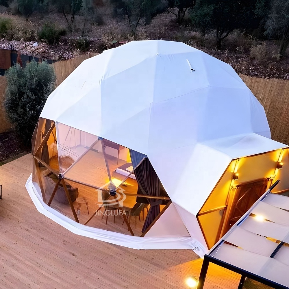 new design geo spherical pc glamping geodesic dome hotel tent home with toilet for resorts