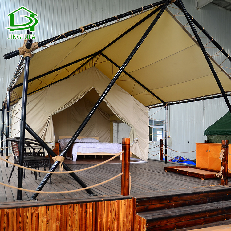 luxury african winter frame waterproof canvas cotton glamping with bathroom lodge hotel safari tent for sale