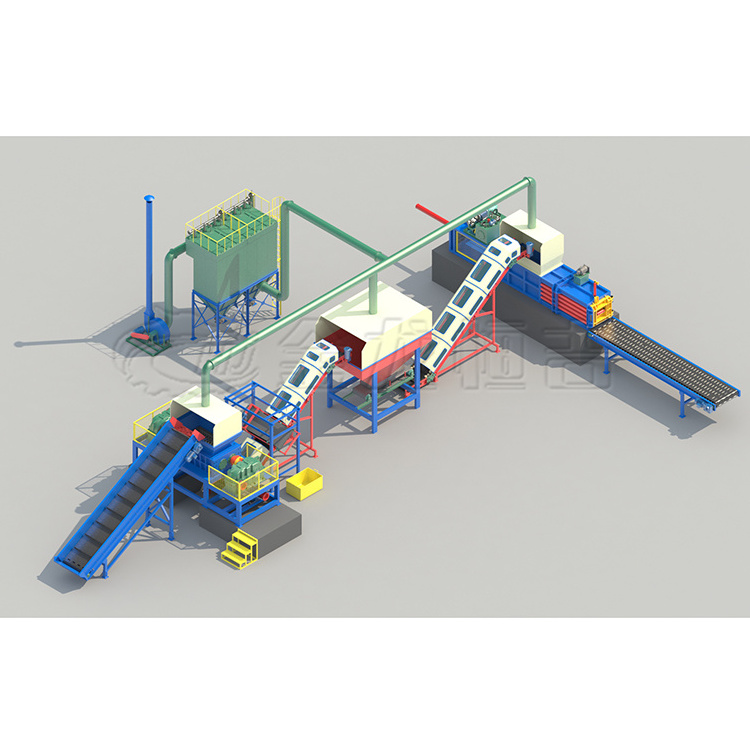 large waste crushing and sorting line/large waste furniture recycling production line