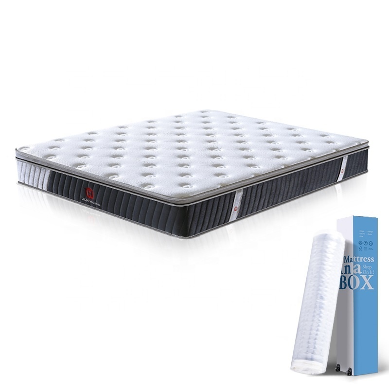 Hot Selling  Hypo-allergenic Tencel Fabric Roll Up Hotel Mattresses Latex Spring Mattress