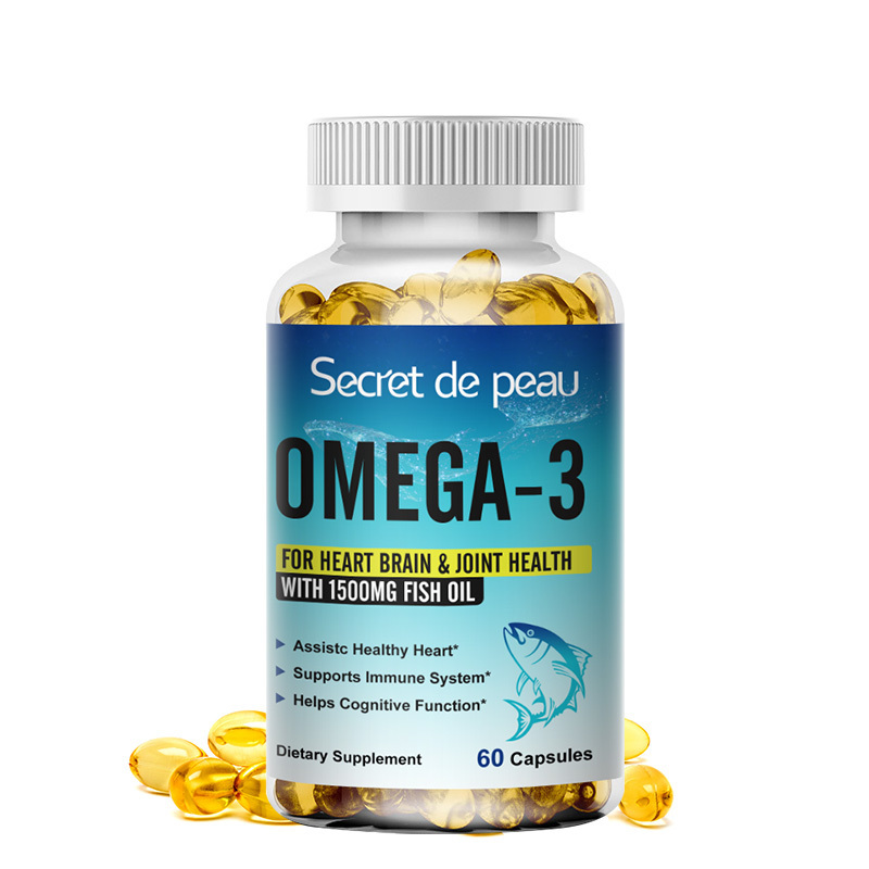 Factory Supply 60pcs OMEGA 3 Fish oil softgel Bulk Capsules