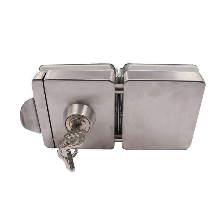 Double glass door locks for glass door hardware