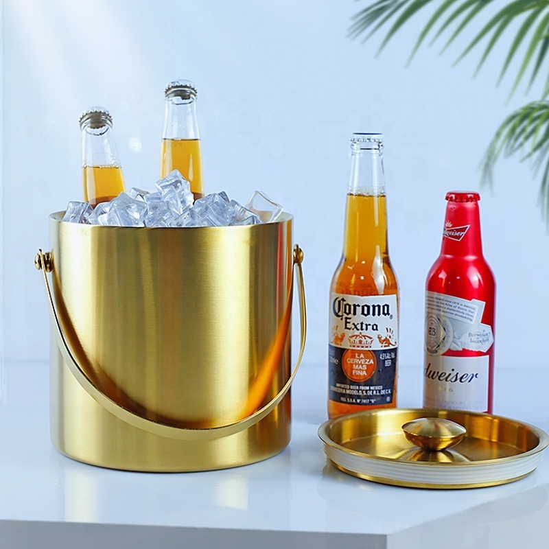 Bar nightclub Rechargeable golden Metal LED illuminated Wine Bottle Holder Wine Container beer champagne Ice Bucket