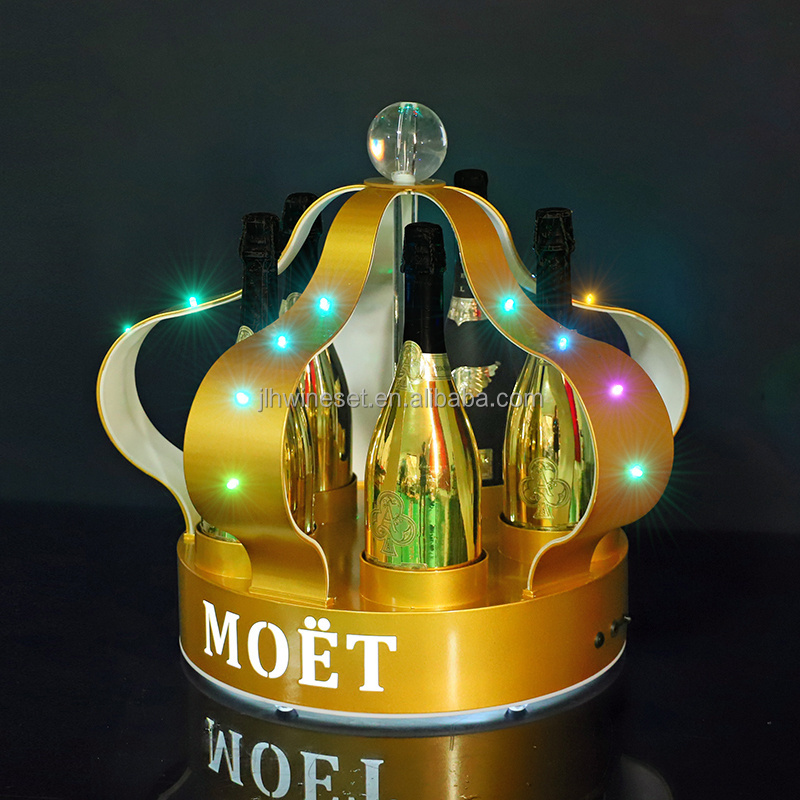 New nightclub Metal Crown Wine display Stand LED Bottle service presenter Glorifiers Display Rack