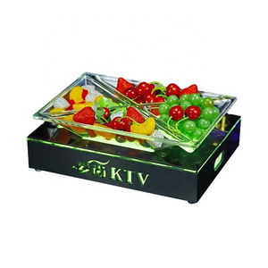 restaurant hotel wedding party bar lounge nightclub 2 cell luminous Fruit plate LED Acrylic fruit Vegetable Serving tray