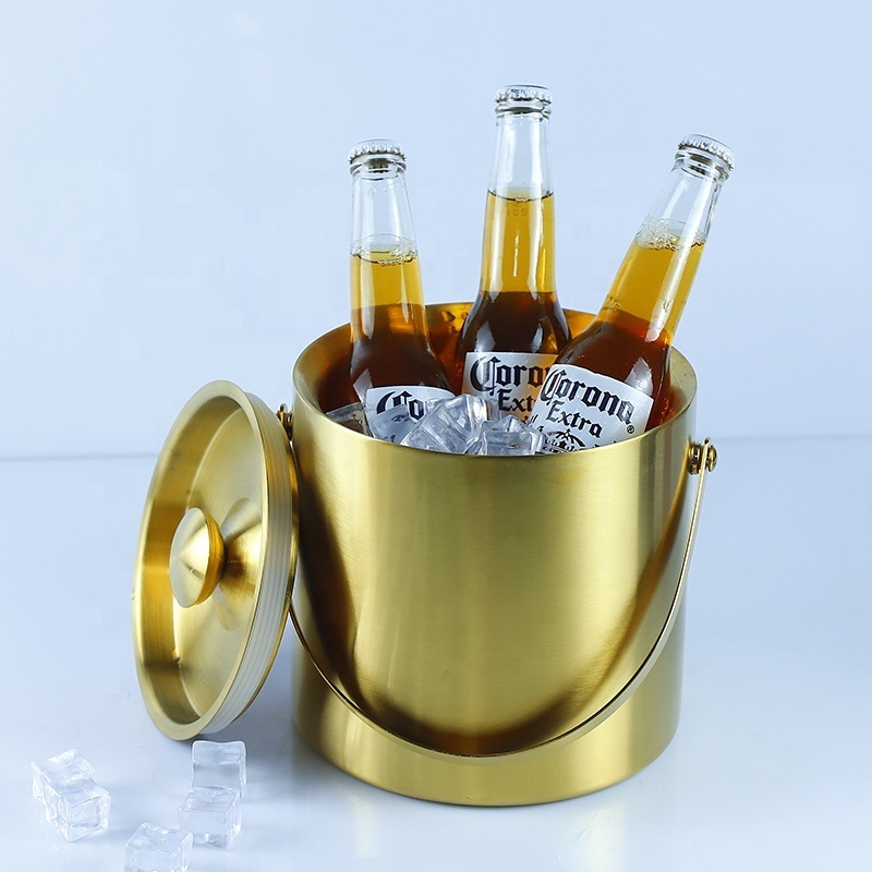 Bar nightclub Rechargeable golden Metal LED illuminated Wine Bottle Holder Wine Container beer champagne Ice Bucket