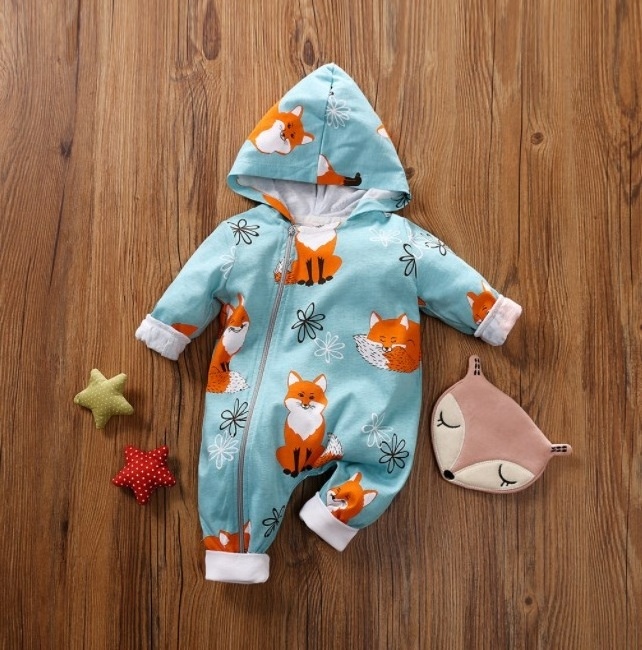 Factory Wholesale Eco-friendly Comfortable Breathable Hooded Baby Romper