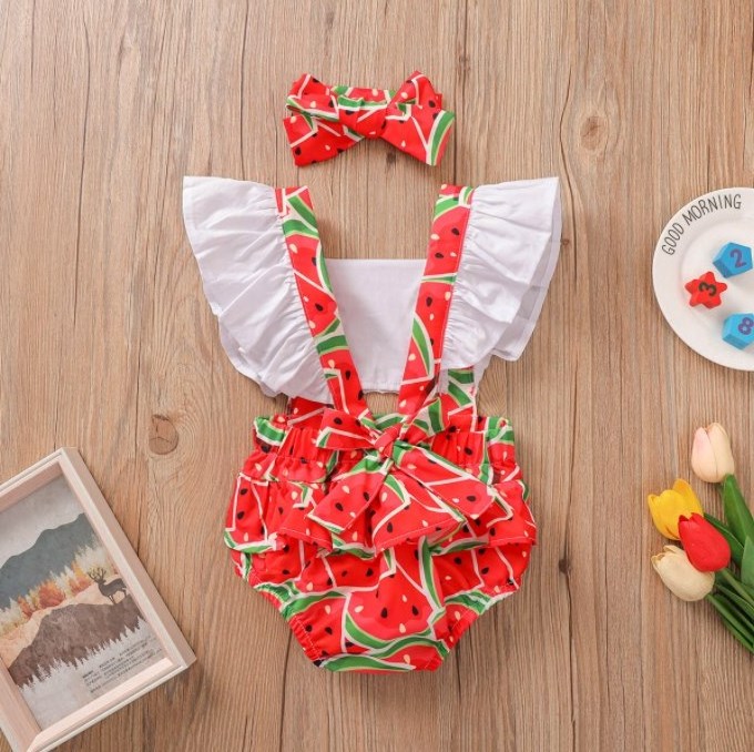 wholesale cute printed cotton skin-friendly washable comfortable soft baby girl rompers