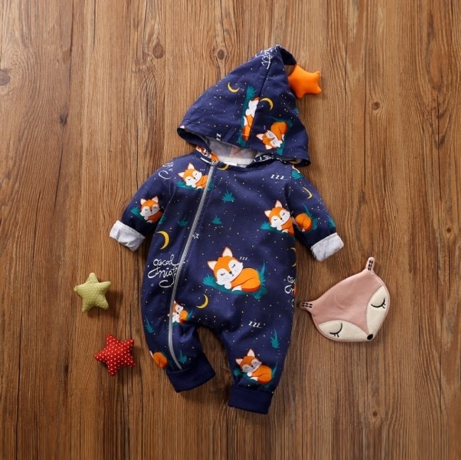 Factory Wholesale Eco-friendly Comfortable Breathable Hooded Baby Romper