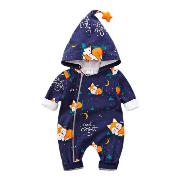 Factory Wholesale Eco-friendly Comfortable Breathable Hooded Baby Romper