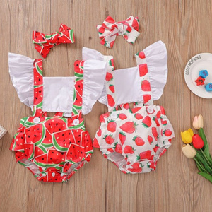 wholesale cute printed cotton skin-friendly washable comfortable soft baby girl rompers