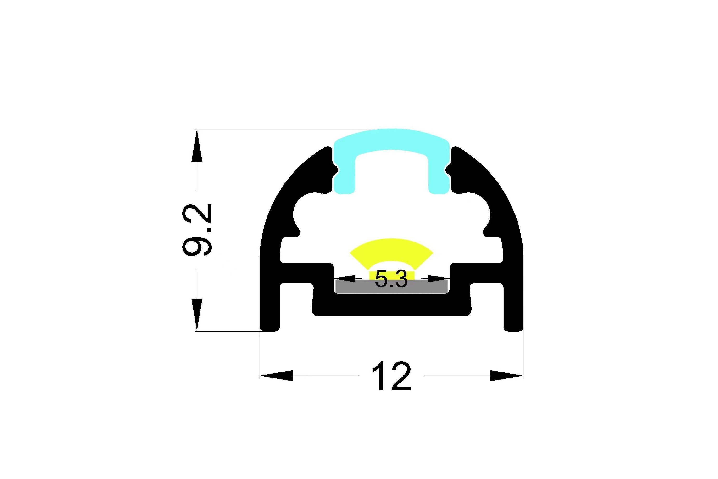 Customized Extrusion LED PC Cover Plastic Profile Led Light Diffuser Acrylic Light Cover