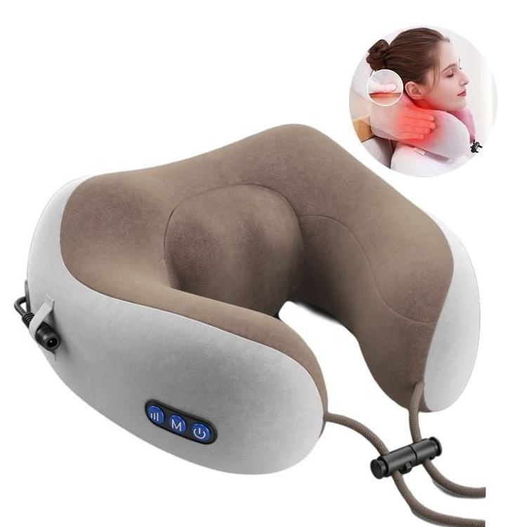 2024 U Shaped Kneading Neck Massage Travel Pillow Car Home Massage Pillow Rechargeable Massage Pillow