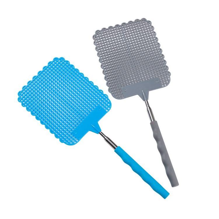 Telescopic Fly Swatters Durable Plastic Fly Swatter Telescopic Flyswatter with Stainless Steel Handle for Indoor/Outdoor