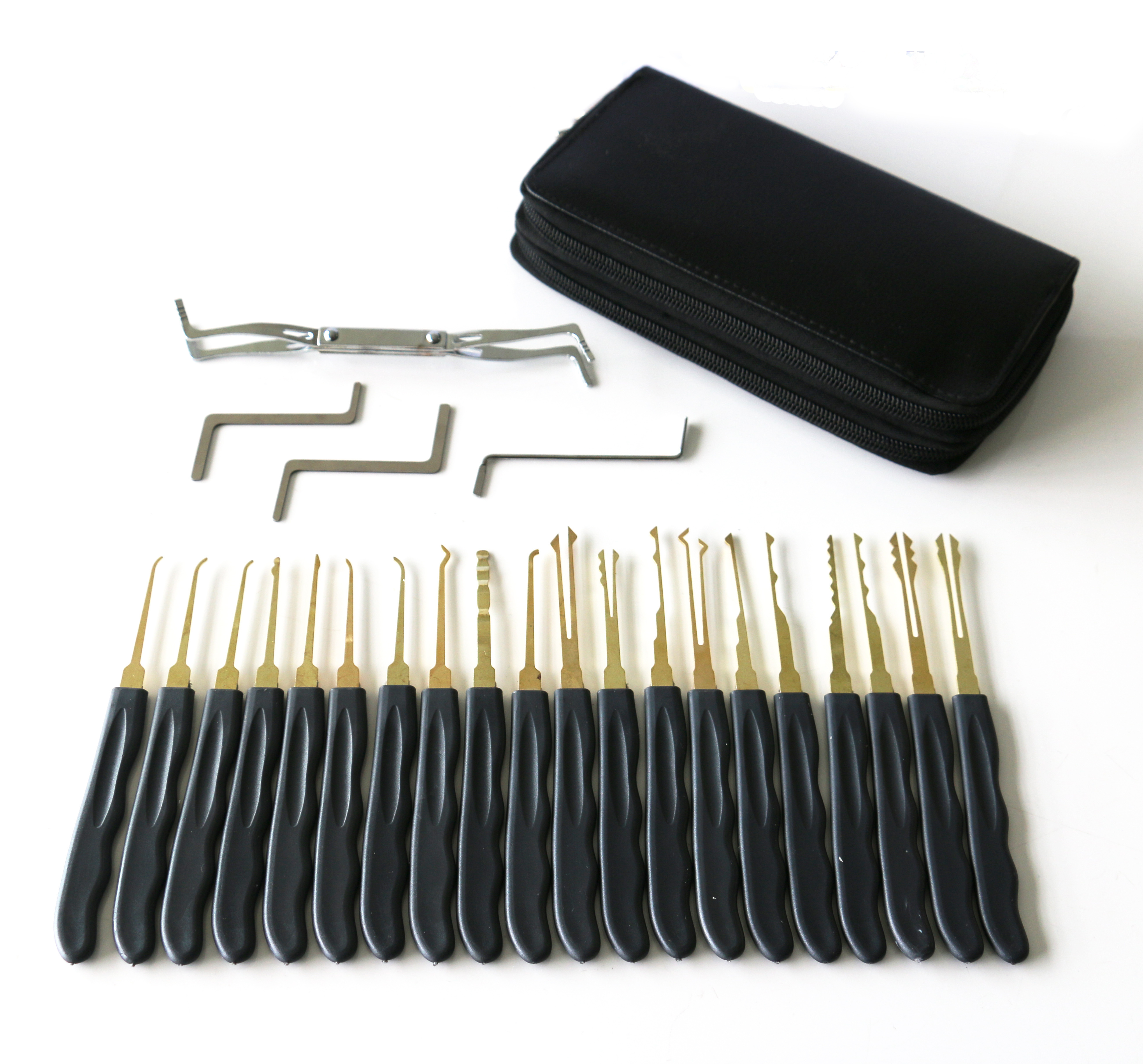 24pcs Lock Pick Tool Set LOCKSMITH lock cylinders With 1pcs Clear Practice Padlock