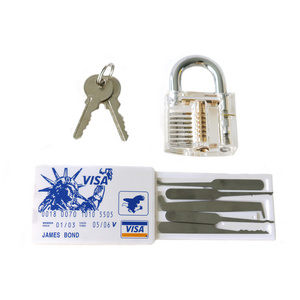 5pcs Locksmith Supplies Lock Picking Tools Practice Transparent Padlocks with Keys