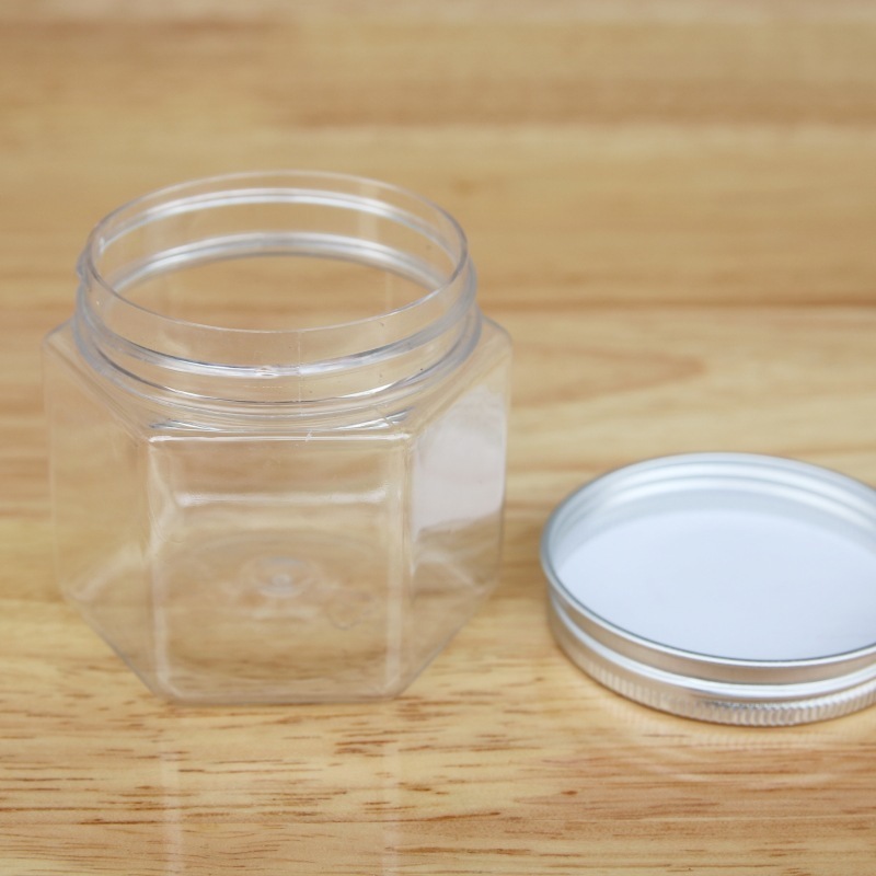 110ml PET Jar Container 110g PET Jars Print with Lid Hexagon Plastic with Aluminium Cap Food White ZHEJIANG Plastic Jars 5 G