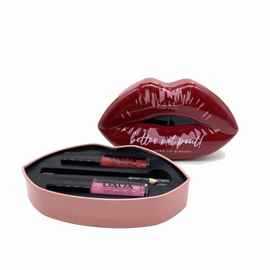 Hot selling Cheap Price Custom Design Lip Gloss Packaging metal Box Tinplate Lip Shape Tin Box