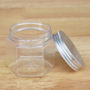 110ml PET Jar Container 110g PET Jars Print with Lid Hexagon Plastic with Aluminium Cap Food White ZHEJIANG Plastic Jars 5 G