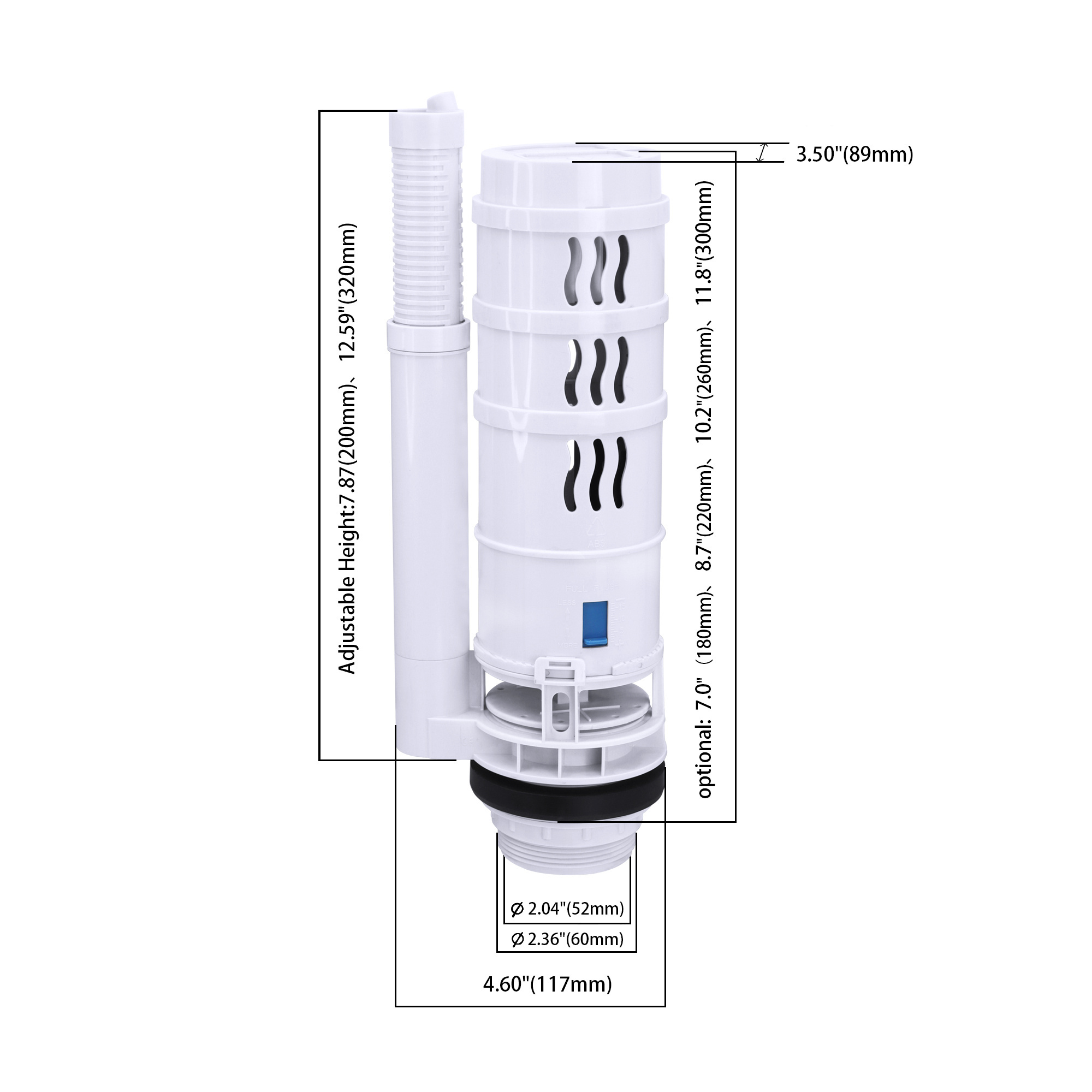 Factory Toilet flush fill valve  cistern mechanism  Dual Flush One Piece Two Piece for for WC Toilet Adjustable Height