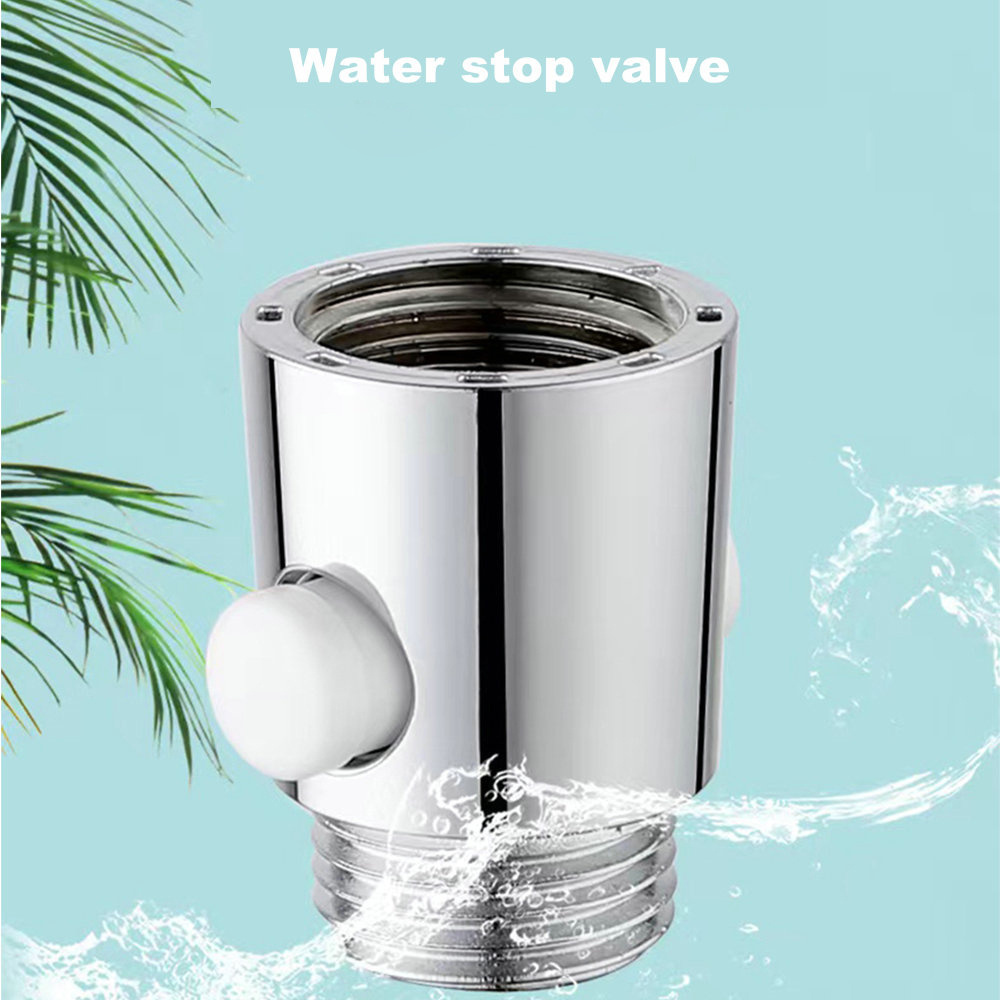 ABS Chrome Bathroom Shower Flow Restrictor Angle One Key Water Stop Valve Shower One-Button Water Stop Valve