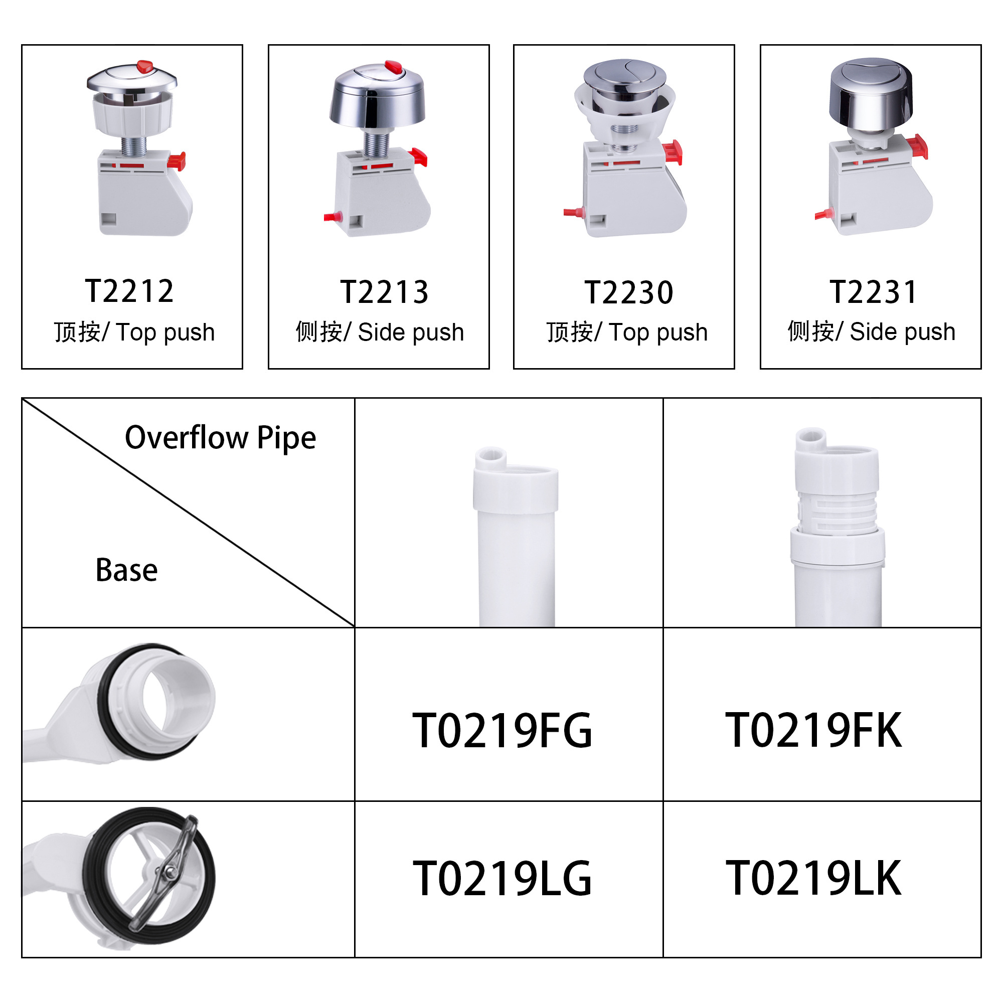 Water Tank Connected Dual Flush Fill Toilet Cistern Inlet Drain Repair Valves 2 Inch Valve Replacement Kit  Compatible