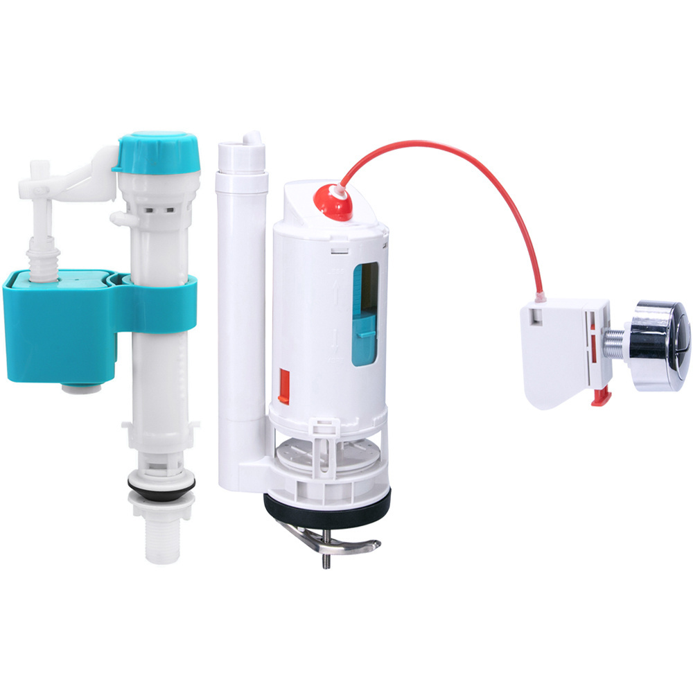 Water Tank Connected Dual Flush Fill Toilet Cistern Inlet Drain Repair Valves 2 Inch Valve Replacement Kit  Compatible