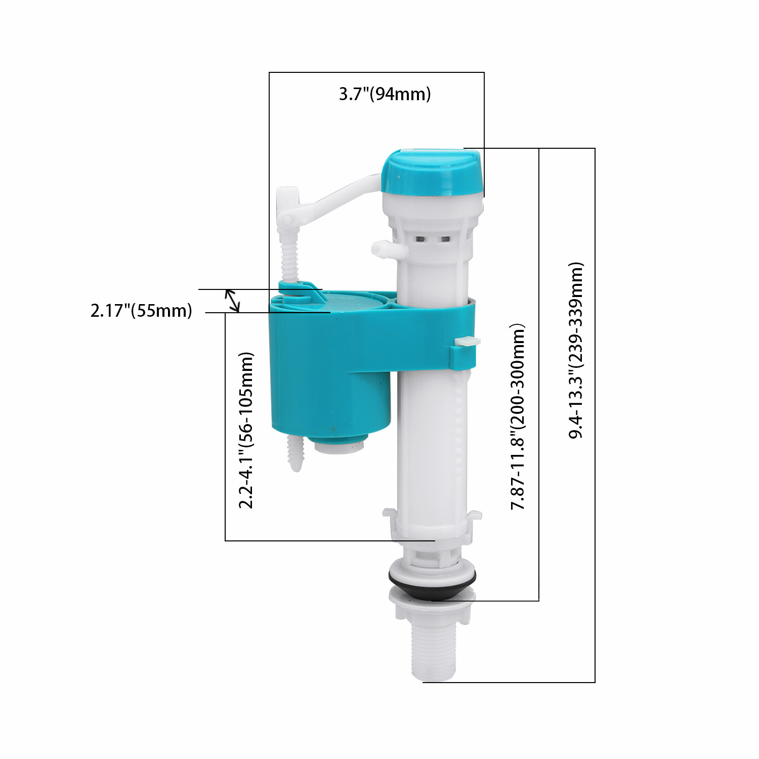 silent hand control height adjustable bottom toilet fill valve