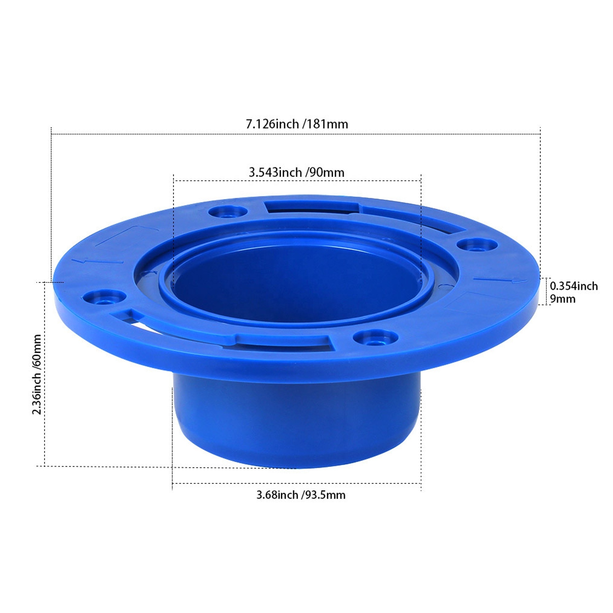 Toilet Flange Repair Kit Fits for 3''&4'' Drain Lines Universal Toilet Plastic Flange With Wax Ring For Easy Installation