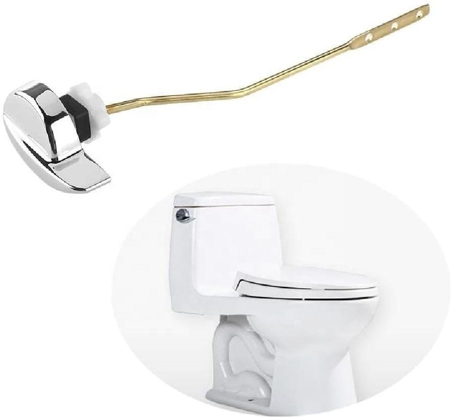 Upgraded Copper Handle Trip Lever Kit Universal Toilet Tank Flush Lever Side Mount